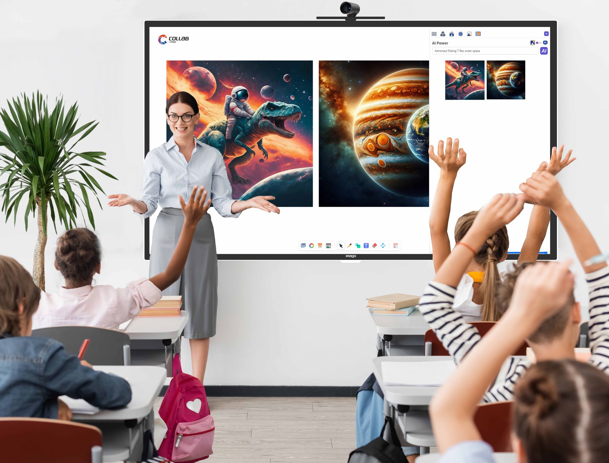 Interactive display in a modern classroom