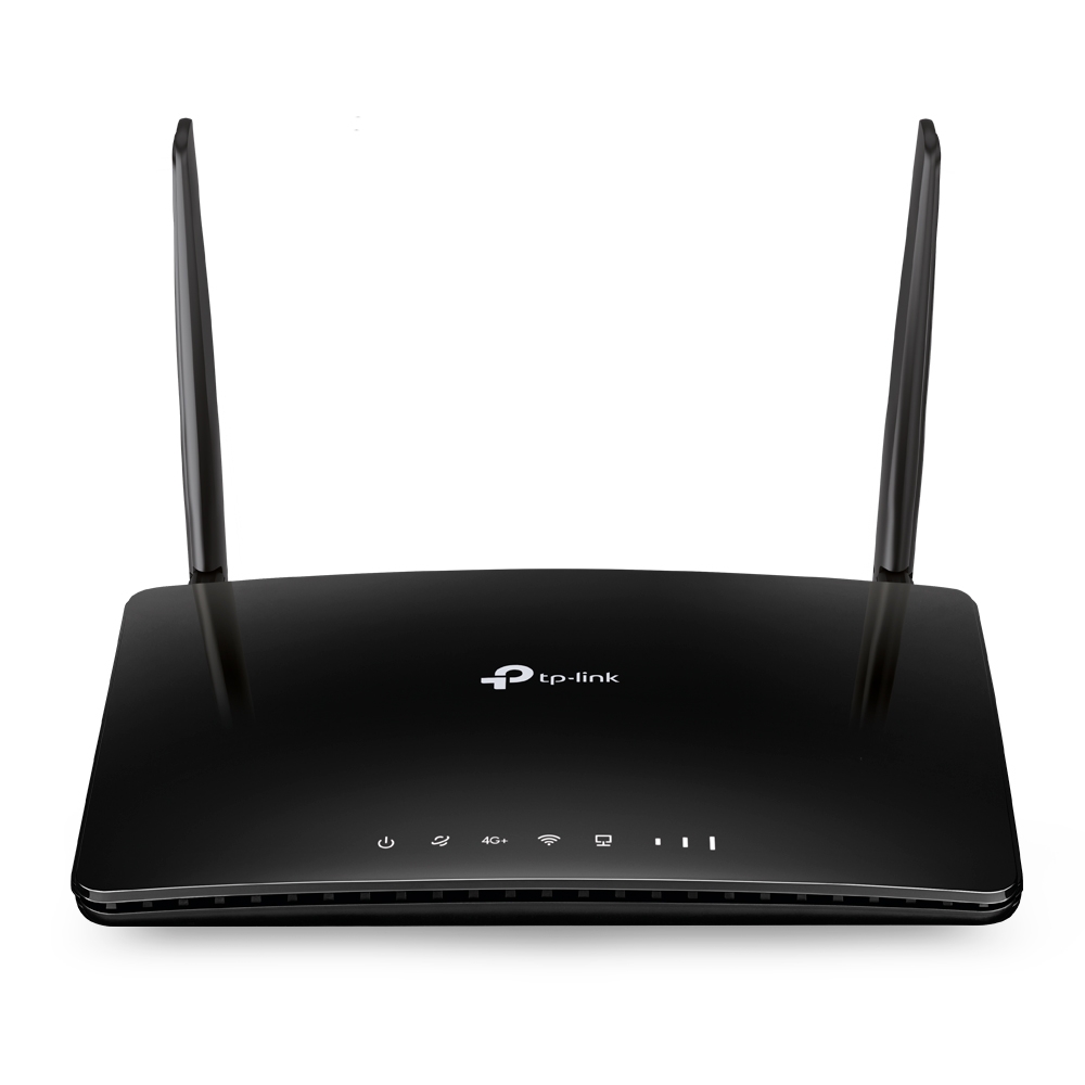 TP-Link Archer MR600 4G+ router with two external antennas